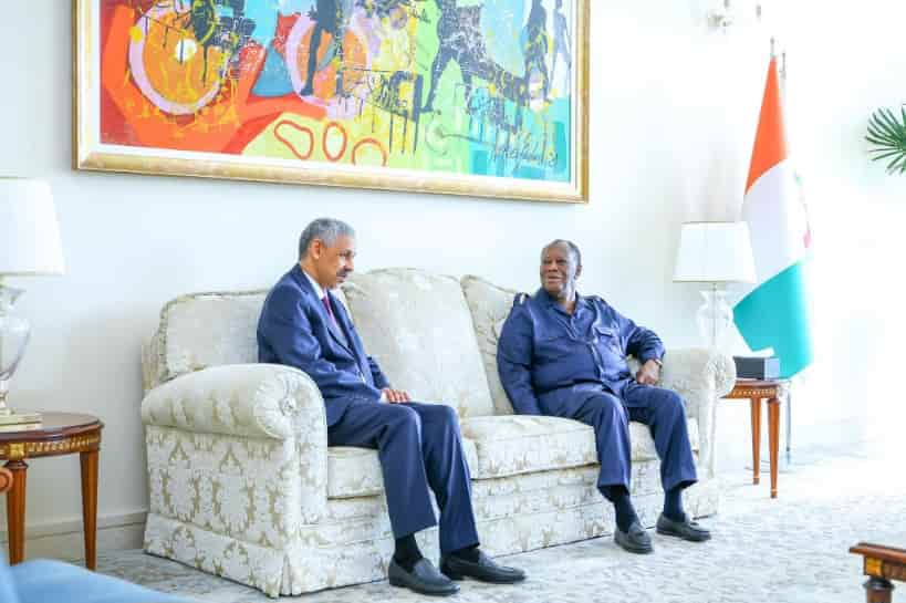 Côte d’Ivoire : Alassane Ouattara reçoit Sidi Ould Tah élu à la tête de la BAD  